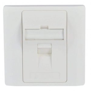 Nắp ổ cắm mạng 1 gang (86x86) kiểu British, có màn trập che bụi, 1 cổng