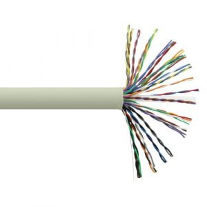 Dây cáp mạng U/UTP CAT5e ,24AWG,lõi đồng đặc, 25 đôi,vỏ PVC,CM,Màu xám