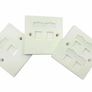 Nắp ổ cắm mạng kiểu Euro dạng mặt vát có màn trập che bụi,2 cổng