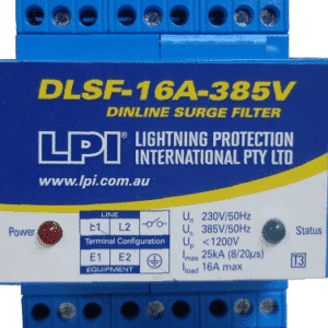 DLSF-16A-385V Thiết bị cắt lọc sét 01 pha dòng tải 16A, dòng sét 25kA, lắp nối tiếp với CB.