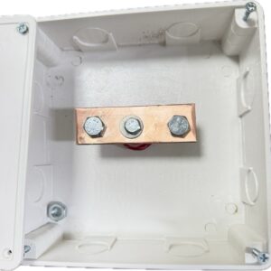 Hộp kiểm tra điện trở PVC 150x150x50 VINANCO (Phụ kiện: thanh đồng 80x25x3mm, sứ cách điện)